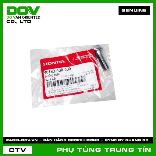 BU LÔNG 6X26 | 90183-438-000 | HONDA (SH 125/150, SH 125/160, SH 350) — 90183438000