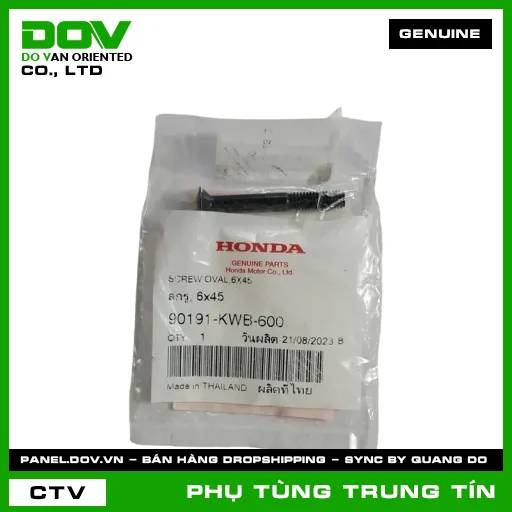 VÍT BẮT ĐẦU TAY LÁI 6X45 | 90191-KWB-600 | HONDA (AIR BLADE 110, AIR BLADE 125, BLADE 110, DREAM 110, FUTURE 125, LEAD 125, MSX 125, PCX, PCX 125, PCX 125/150, PCX 160, SH 125/150, SH 125/160, VISION 110, WAVE RSX 110, WINNER 150) — 90191KWB600