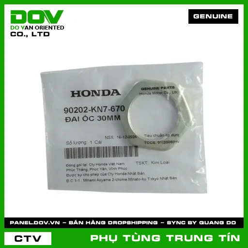 ĐAI ỐC 30MM | 90202-KN7-670 | HONDA (AIR BLADE 110, AIR BLADE 125, AIR BLADE 125/150, AIR BLADE 125/160, CLICK 110, LEAD 125, PCX, PCX 125, PCX 125/150, PCX 160, SH 125/150, SH 125/160, SH MODE, VARIO 160, VISION 110) — 90202KN7670