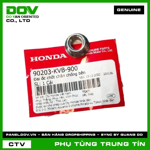 ĐAI ỐC CHỐT CHÂN CHỐNG BÊN | 90203-KVB-900 | HONDA (ADV350, AIR BLADE 110, AIR BLADE 125, CLICK 110, ICON E, LEAD 125, MSX 125, PCX, PCX 125, PCX 125/150, PCX 160, REBEL 300, REBEL 500, SH 125/150, SH MODE, SUPER CUB C125, VISION 110) — 90203KVB900