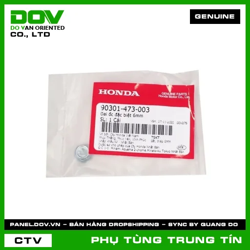 ÐAI ỐC ĐẶC BIỆT 6MM | 90301-473-003 | HONDA (CB1000R, CB250 NIGHTHAWK, CB300R, CB650R, CBR650R, FUTURE 125, LEAD 125, REBEL 1100, VISION 110, WAVE RSX 110) — 90301473003