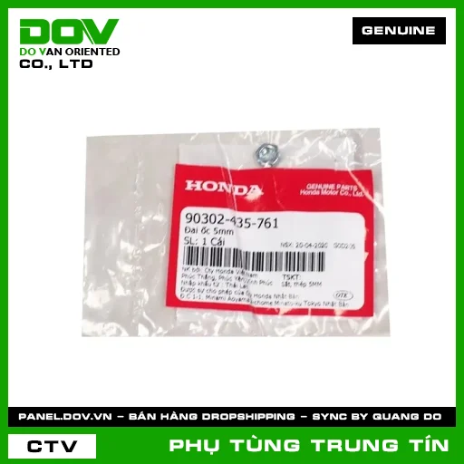 ĐAI ỐC 5MM | 90302-435-761 | HONDA (AIR BLADE 110, AIR BLADE 125, AIR BLADE 125/150, AIR BLADE 125/160, BLADE 110, CLICK 110, DREAM 110, ICON E, LEAD 110, PCX, PCX 125, PCX 125/150, REBEL 1100, SH 125/150, WAVE ALPHA 110, WAVE RSX 110) — 90302435761