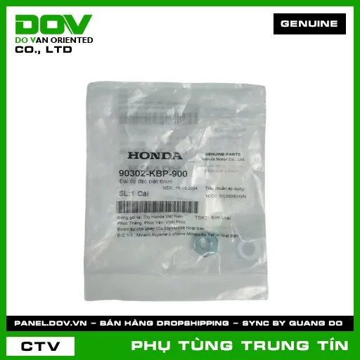 ĐAI ỐC ĐẶC BIỆT 6MM | 90302-KBP-900 | HONDA (BLADE 110, CB250 NIGHTHAWK, CBR150R, DREAM 110, FUTURE 125, FUTURE NEO, MSX 125, SUPER DREAM, WAVE 100, WAVE ALPHA, WAVE ALPHA 110, WAVE RSX 110, WINNER 150, WINNER R, WINNER X) — 90302KBP900