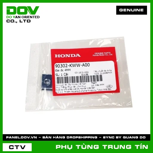 ĐAI ỐC 4MM | 90302-KWW-A00 | HONDA (ADV350, AIR BLADE 110, AIR BLADE 125, BLADE 110, CBR150R, DREAM 110, LEAD 125, MSX 125, PCX, PCX 125, PCX 125/150, PCX 160, SH 125/150, SH 125/160, SH 350, SH MODE, SUPER CUB C125, VARIO 160, VISION 110, WAVE RSX 110, WINNER 150, WINNER R) — 90302KWWA00
