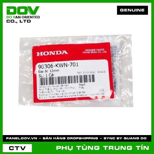 ĐAI ỐC 12MM | 90306-KWN-701 | HONDA (PCX, PCX 125, PCX 125/150, SH 125/150, SUPER CUB C125) — 90306KWN701