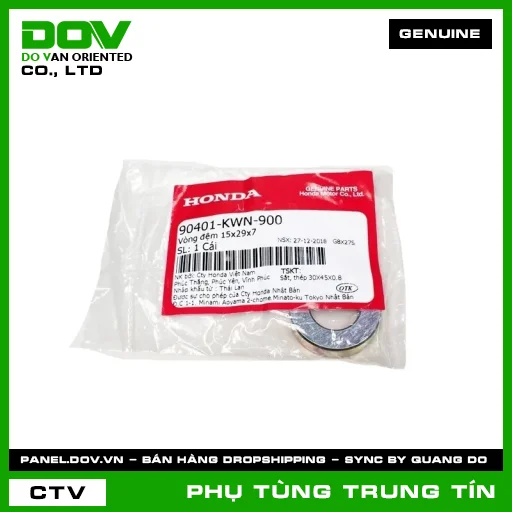 VÒNG ĐỆM 15X29X7 | 90401-KWN-900 | HONDA (AIR BLADE 125, AIR BLADE 125/150, LEAD 125, PCX, PCX 125, SH 125/150, SH MODE) — 90401KWN900