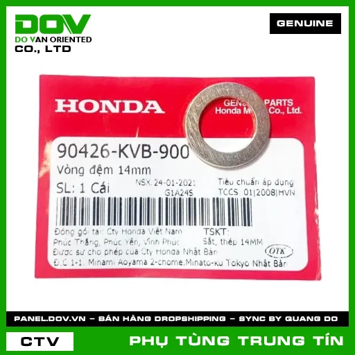 VÒNG ĐỆM 14MM | 90426-KVB-900 | HONDA (AIR BLADE 110, AIR BLADE 125, CLICK 110) — 90426KVB900