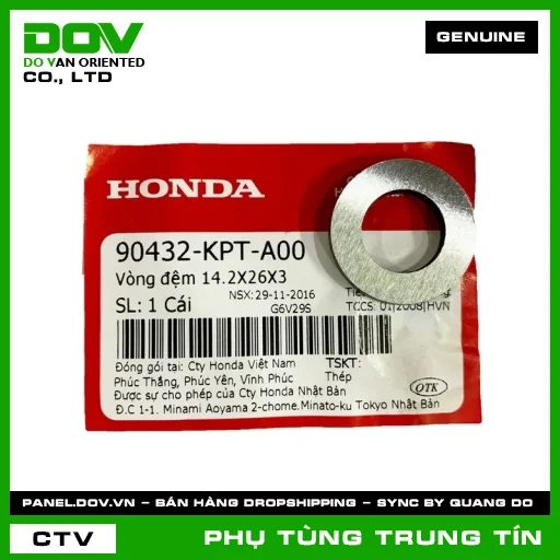 VÒNG ĐỆM 14.2X26X3 | 90432-KPT-A00 | HONDA (FUTURE 125, MSX 125, SUPER CUB C125) — 90432KPTA00