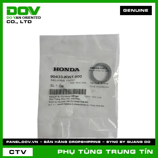 ĐỆM PHẲNG 17X23X3 | 90433-KW7-900 | HONDA (SUPER DREAM, WAVE 100, WAVE ALPHA) — 90433KW7900