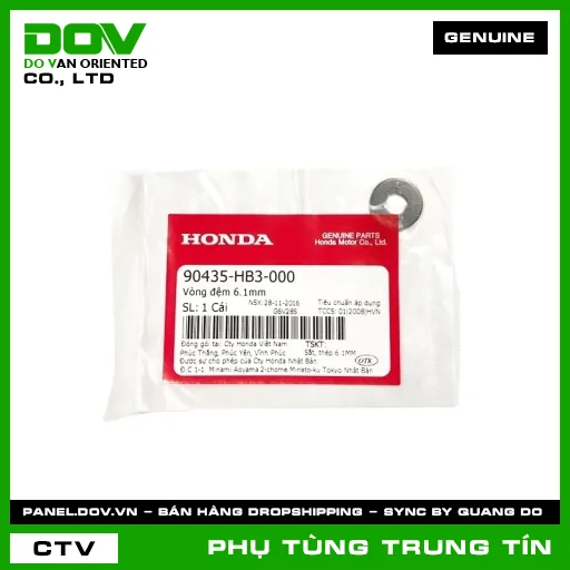 VÒNG ĐỆM 6.1MM | 90435-HB3-000 | HONDA (CB150R, CB300R, CBR150R, FUTURE 125, FUTURE NEO, MSX 125, REBEL 300, SUPER CUB C125, WINNER 150, WINNER R, WINNER X) — 90435HB3000