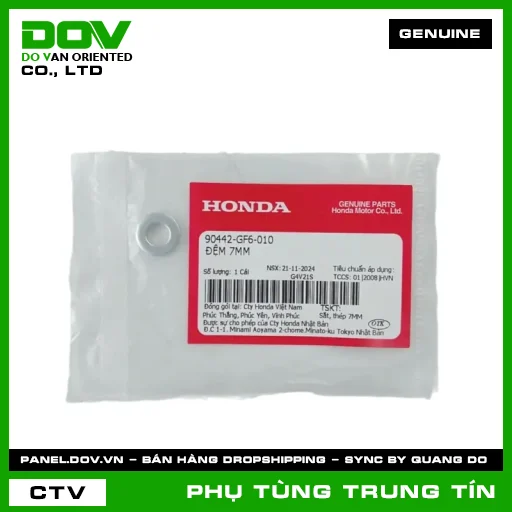 ÐỆM 7MM | 90442-GF6-010 | HONDA (SUPER DREAM, WAVE 100, WAVE ALPHA) — 90442GF6010
