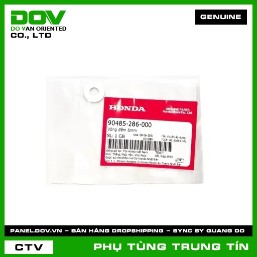 VÒNG ĐỆM 6MM | 90485-286-000 | HONDA (FUTURE NEO, MSX 125, WAVE 100, WAVE ALPHA) — 90485286000