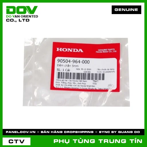 ĐỆM CHẶN 5MM | 90504-964-000 | HONDA (CB1000R, CB500X, CB650R, CBR150R, CBR500R, CBR650R, GOLDWING, PCX, PCX 125/150, PCX 160, REBEL 1100, WINNER X) — 90504964000