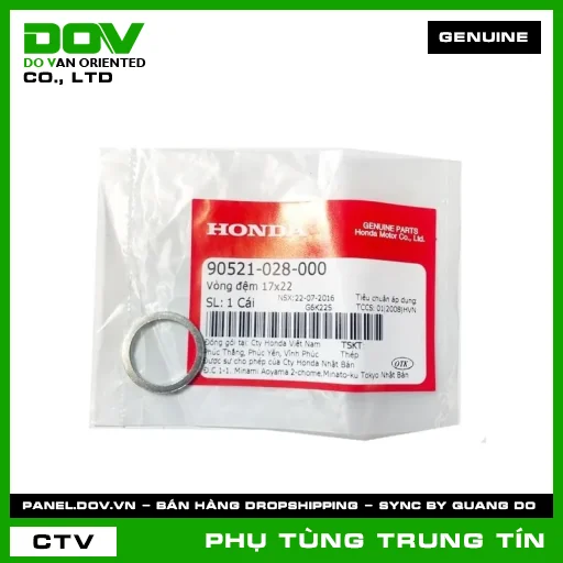 VÒNG ĐỆM 17X22 | 90521-028-000 | HONDA (CB350 H'NESS, ICON E, WINNER 150, WINNER R, WINNER X) — 90521028000