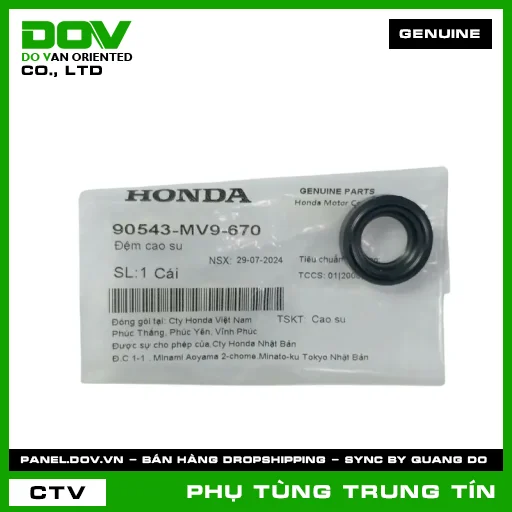 ĐỆM CAO SU | 90543-MV9-670 | HONDA (ADV350, AIR BLADE 110, BLADE 110, CB1000R, CB150R, CB300R, CB350 H'NESS, CB500F, CB500X, CB650R, CBR150R, CBR500R, CBR650R, CLICK 110, DREAM 110, GOLDWING, LEAD 110, NX500, REBEL 1100, REBEL 300, REBEL 500, SH 125/150, SH 350, VISION 110, WAVE ALPHA 110, WAVE RSX 110, WINNER 150, WINNER R, WINNER X) — 90543MV9670