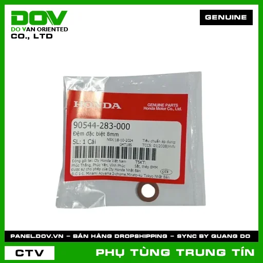 ĐỆM ĐẶC BIỆT 8MM | 90544-283-000 | HONDA (AIR BLADE 110, AIR BLADE 125, BLADE 110, CB150R, CB250 NIGHTHAWK, CB300R, CB350 H'NESS, CB500F, CB500X, CBR500R, CLICK 110, DREAM 110, FUTURE 125, FUTURE NEO, ICON E, LEAD 125, MSX 125, PCX, PCX 125, PCX 125/150, PCX 160, REBEL 1100, REBEL 300, REBEL 500, SH 125/150, SH 125/160, SH 350, SH MODE, SUPER CUB C125, SUPER DREAM, VARIO 160, VISION 110, WAVE 100, WAVE ALPHA 110, WAVE RSX 110, WINNER 150, WINNER R, WINNER X) — 90544283000