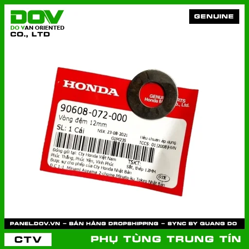 VÒNG ĐỆM 12MM | 90608-072-000 | HONDA (CB150R, CBR150R, WINNER 150, WINNER R, WINNER X) — 90608072000