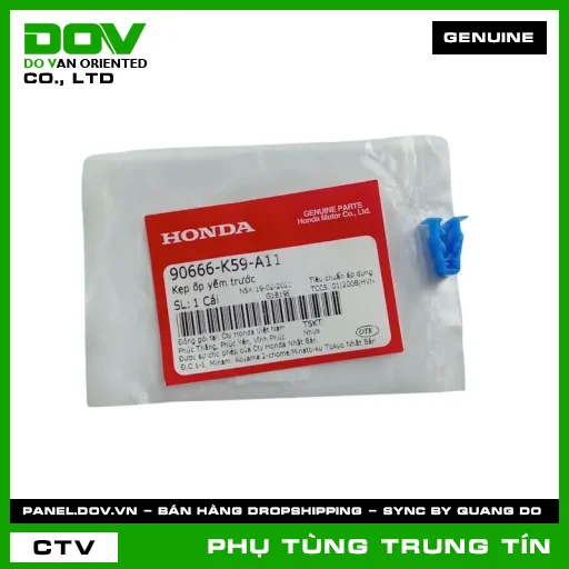Kẹp ốp yếm trước | 90666-K59-A11 | HONDA (ADV350, AIR BLADE 125, AIR BLADE 125/150, AIR BLADE 125/160, CB300R, CBR150R, FUTURE 125, ICON E, LEAD 125, MSX 125, PCX, PCX 125/150, PCX 160, SH 125/150, SH 125/160, SH 350, SH MODE, SUPER CUB C125, VARIO 160, VISION 110, WAVE ALPHA 110, WAVE RSX 110, WINNER R, WINNER X) — 90666K59A11