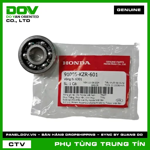 VÒNG BI 6301 | 91005-KZR-601 | HONDA (AIR BLADE 125, AIR BLADE 125/150, AIR BLADE 125/160, LEAD 125, PCX, PCX 125, PCX 125/150, PCX 160, SH 125/150, SH 125/160, SH MODE, VISION 110) — 91005KZR601