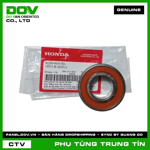 VÒNG BI 6205UU | 91009-KWN-901 | HONDA (AIR BLADE 125, AIR BLADE 125/150, AIR BLADE 125/160, PCX, PCX 125, PCX 125/150, PCX 160, SH 125/150, SH 125/160, SH MODE) — 91009KWN901