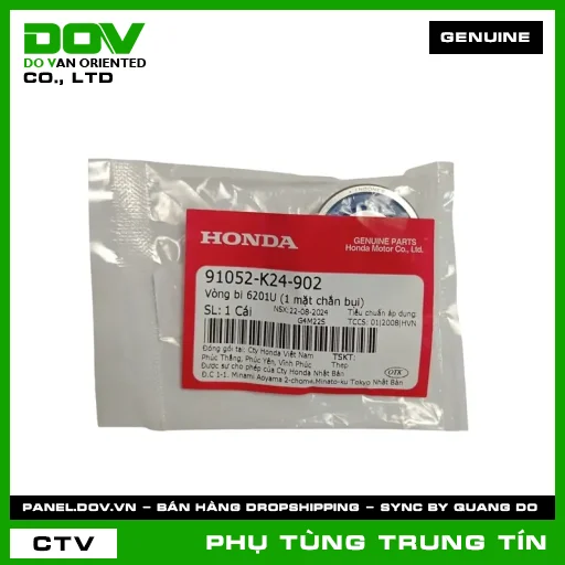 VÒNG BI 6201U (1 MẶT CHẮN BỤI) | 91052-K24-902 | HONDA (AIR BLADE 125, BLADE 110, FUTURE 125, LEAD 125, PCX, PCX 125, PCX 160, SH 125/150, SH 125/160, SH MODE, VARIO 160, VISION 110, WAVE ALPHA 110, WAVE RSX 110, WINNER 150, WINNER X) — 91052K24902