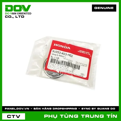 VÒNG BI 6301UL (1 MẶT CHẮN BỤI) | 91053-K03-H02 | HONDA (BLADE 110, CB300R, FUTURE 125, MSX 125, SUPER CUB C125, WAVE ALPHA 110, WAVE RSX 110) — 91053K03H02