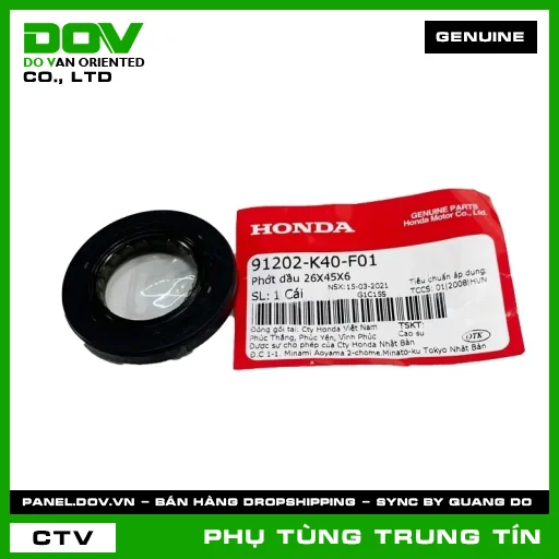 PHỚT DẦU 26X45X6 | 91202-K40-F01 | HONDA (PCX 160, SH 125/150, SH 125/160) — 91202K40F01