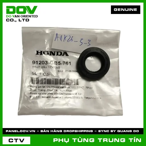 PHỚT DẦU 17X29X5 | 91203-GB5-761 | HONDA (SUPER DREAM, WAVE 100, WAVE ALPHA) — 91203GB5761