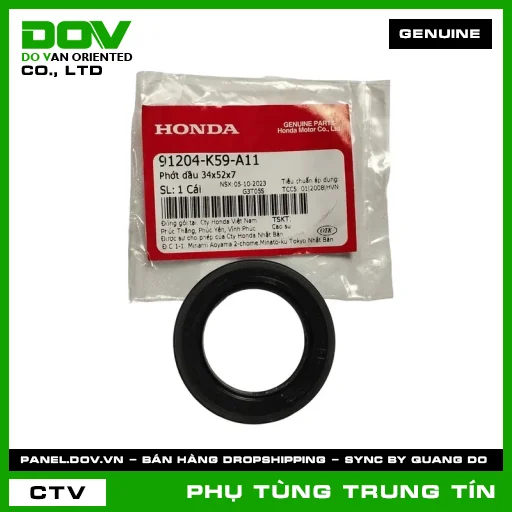 PHỚT DẦU 34X52X7 | 91204-K59-A11 | HONDA (AIR BLADE 125, AIR BLADE 125/150, AIR BLADE 125/160, PCX, PCX 125/150, PCX 160, SH 125/150, SH MODE, VARIO 160) — 91204K59A11