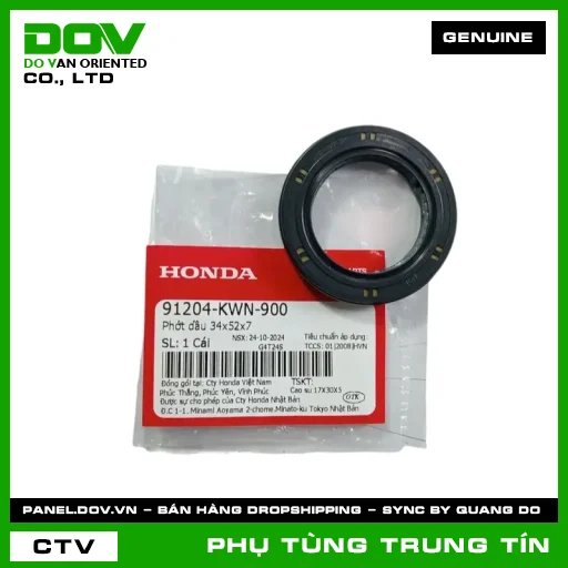 PHỚT DẦU 34X52X7 | 91204-KWN-900 | HONDA (AIR BLADE 125, PCX, SH 125/150, SH MODE) — 91204KWN900