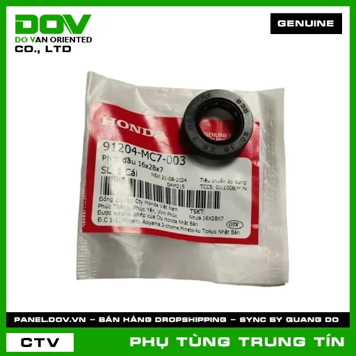 PHỚT DẦU 16X28X7 | 91204-MC7-003 | HONDA (FUTURE 125, FUTURE NEO, WINNER 150) — 91204MC7003