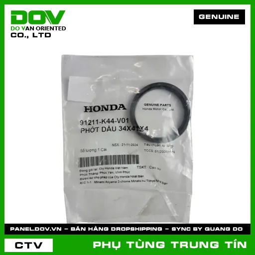 PHỚT DẦU 34X41X4 | 91211-K44-V01 | HONDA (SH 125/150, VISION 110) — 91211K44V01