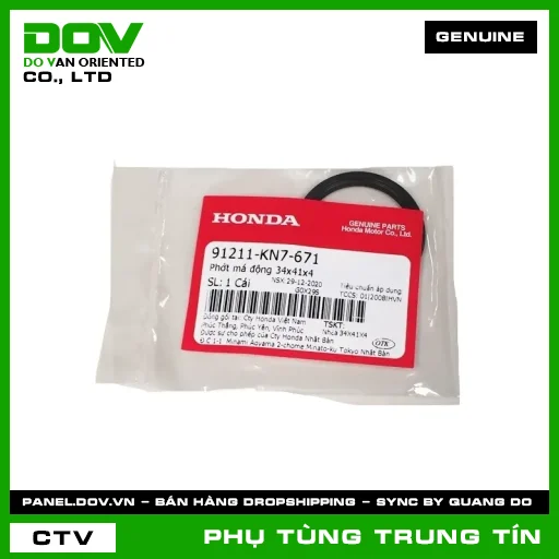 Phớt má động 34x41x4 | 91211-KN7-671 | HONDA (AIR BLADE 110, AIR BLADE 125, AIR BLADE 125/150, AIR BLADE 125/160, CLICK 110, LEAD 125, PCX, PCX 125, PCX 125/150, PCX 160, SH 125/150, SH MODE, VARIO 160) — 91211KN7671