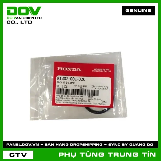 PHỚT O 30.8MM | 91302-001-020 | HONDA (AIR BLADE 110, AIR BLADE 125, AIR BLADE 125/150, CLICK 110, LEAD 125, PCX, PCX 125, PCX 125/150, SH 125/150, SH MODE, VISION 110) — 91302001020