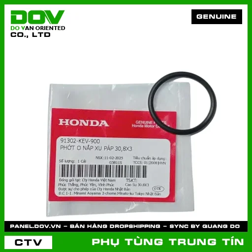 PHỚT O NẮP XU PÁP 30,8X3 | 91302-KEV-900 | HONDA (SUPER DREAM, WAVE 100, WAVE ALPHA) — 91302KEV900