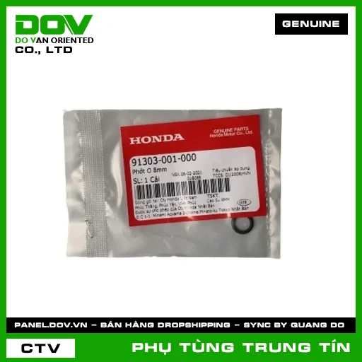 PHỚT O 8MM | 91303-001-000 | HONDA (FUTURE NEO, SUPER DREAM, WAVE 100, WAVE ALPHA, WAVE RSX 110) — 91303001000