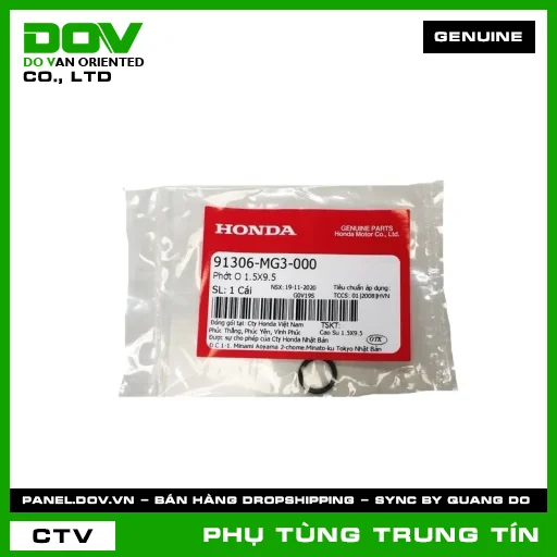PHỚT O 1.5X9.5 | 91306-MG3-000 | HONDA (AIR BLADE 110, AIR BLADE 125, AIR BLADE 125/150, CB150R, CB300R, CB350 H'NESS, CBR150R, CLICK 110, FUTURE NEO, LEAD 125, PCX, PCX 125, PCX 125/150, REBEL 300, SH 125/150, SH MODE, VISION 110, WINNER 150, WINNER R, WINNER X) — 91306MG3000