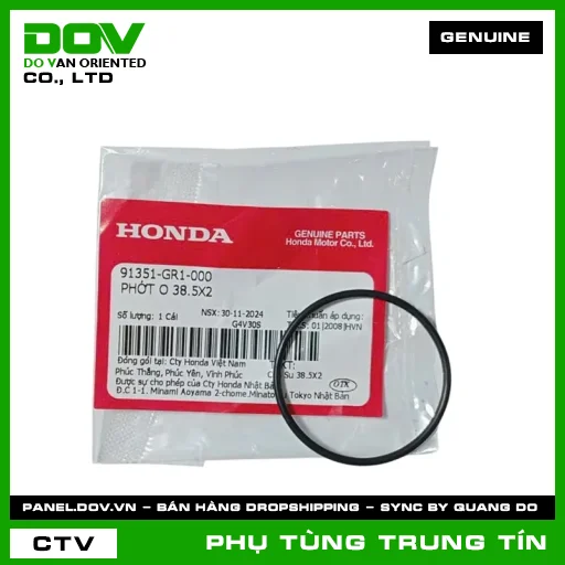 PHỚT O 38.5X2 | 91351-GR1-000 | HONDA (AIR BLADE 110, AIR BLADE 125, LEAD 125, PCX, SH 125/150, SH MODE, VISION 110) — 91351GR1000