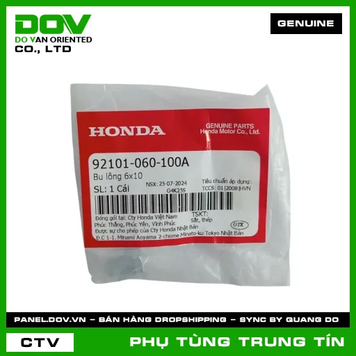 BU LÔNG 6X10 | 92101-060-100A | HONDA (BLADE 110, CB250 NIGHTHAWK, DREAM 110, FUTURE 125, FUTURE NEO, MSX 125, SUPER CUB C125, SUPER DREAM, WAVE 100, WAVE ALPHA, WAVE ALPHA 110, WAVE RSX 110) — 92101060100A