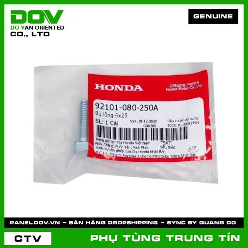 BU LÔNG 6X25 | 92101-080-250A | HONDA (AIR BLADE 110, AIR BLADE 125, CLICK 110, FUTURE 125, FUTURE NEO) — 92101080250A