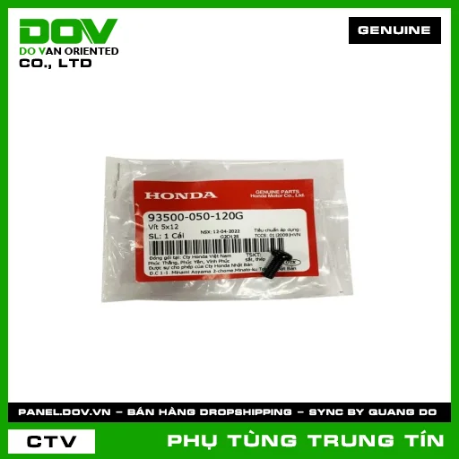 VÍT 5X12 | 93500-050-120G | HONDA (BLADE 110, FUTURE 125, FUTURE NEO, WAVE 100, WAVE RSX 110) — 93500050120G