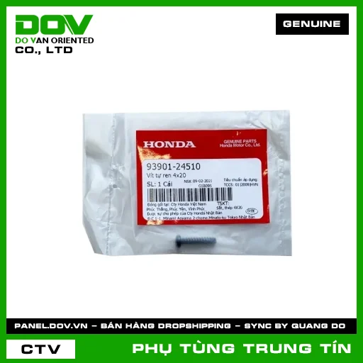 VÍT TỰ REN 4X20 | 93901-245-10 | HONDA (WAVE ALPHA) — 9390124510