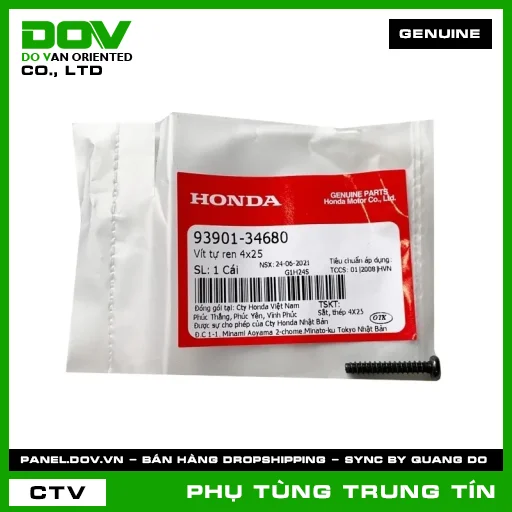 VÍT TỰ REN 4X25 | 93901-346-80 | HONDA (SUPER DREAM) — 9390134680