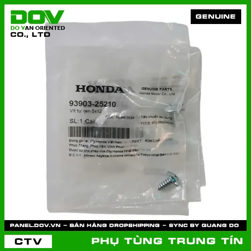 VÍT TỰ REN 5X12 | 93903-252-10 | HONDA (FUTURE 125, FUTURE NEO, GOLDWING, SUPER DREAM, WAVE 100, WAVE ALPHA) — 9390325210
