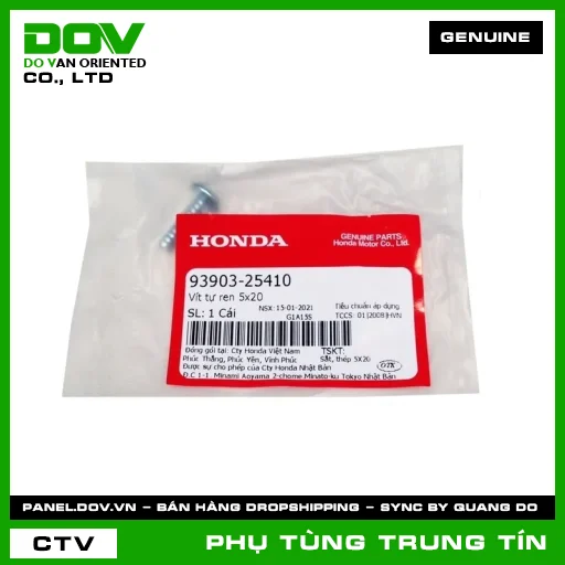 VÍT TỰ REN 5X20 | 93903-254-10 | HONDA (SUPER DREAM, WAVE ALPHA, WINNER R, WINNER X) — 9390325410
