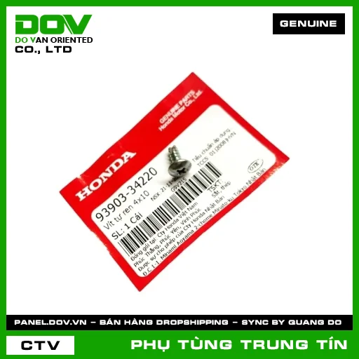 VÍT TỰ REN 4X10 | 93903-342-20 | HONDA (AIR BLADE 125, CLICK 110) — 9390334220