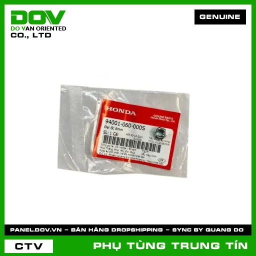 Ðai ốc 6mm | 94001-060-000S | HONDA (AIR BLADE 110, AIR BLADE 125, BLADE 110, CB250 NIGHTHAWK, CBR150R, CLICK 110, DREAM 110, FUTURE 125, FUTURE NEO, MSX 125, PCX, SUPER CUB C125, SUPER DREAM, WAVE 100, WAVE ALPHA, WAVE ALPHA 110, WAVE RSX 110, WINNER 150, WINNER R, WINNER X) — 94001060000S