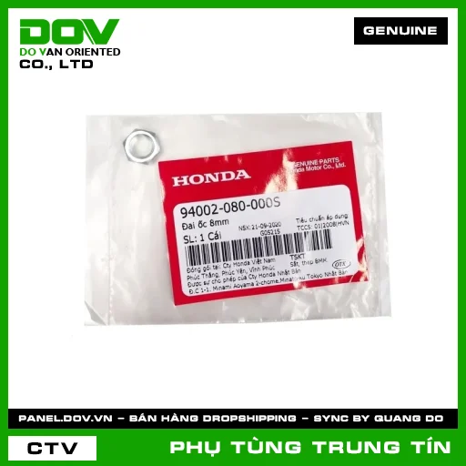 ĐAI ỐC 8MM | 94002-080-000S | HONDA (AIR BLADE 125, AIR BLADE 125/150, AIR BLADE 125/160, CB1000R, CB150R, CB300R, CB350 H'NESS, CB500F, CB500X, CB650R, CBR500R, CBR650R, LEAD 110, MSX 125, NX500, REBEL 1100, REBEL 300, REBEL 500, SUPER DREAM, WINNER 150, WINNER R, WINNER X) — 94002080000S