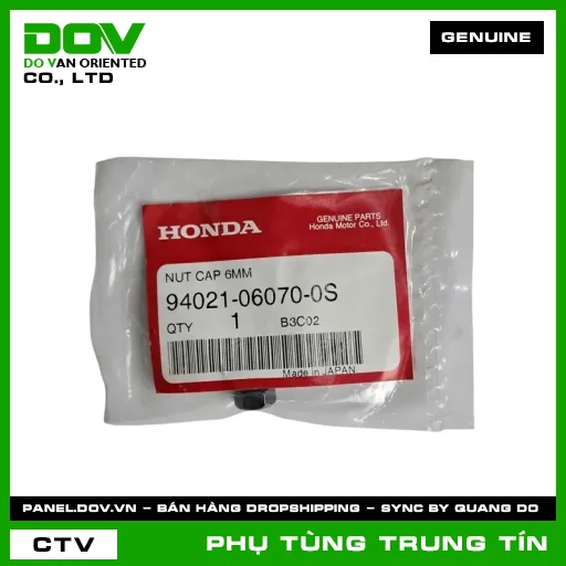 ĐAI ỐC MŨ 6MM | 94021-060-700S | HONDA (ADV350, CB1000R, CB150R, CB250 NIGHTHAWK, CB300R, CB500F, CB500X, CB650R, CBR500R, CBR650R, MSX 125, NX500, SUPER DREAM) — 94021060700S