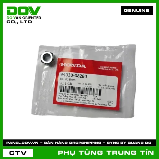 ĐAI ỐC 8MM | 94030-082-80 | HONDA (AIR BLADE 125, AIR BLADE 125/150, AIR BLADE 125/160, LEAD 125, PCX, PCX 125, PCX 125/150, PCX 160, SH 125/150, SH 125/160, SH MODE, VARIO 160, WAVE ALPHA) — 9403008280